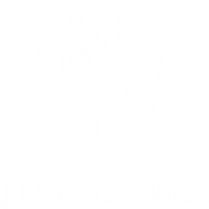 Logo arbre stylisé blanc de lj multiservices paysagiste à Gimont